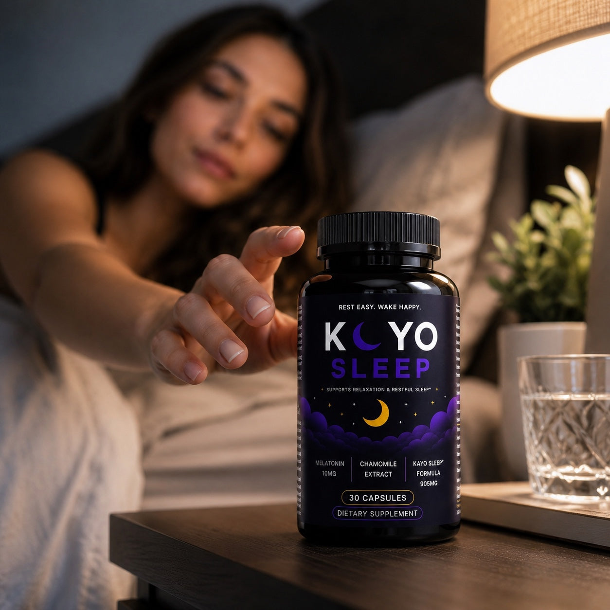 KAYO Sleep bottle on a bedside table